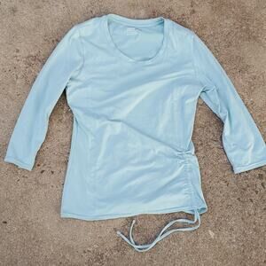 Jockey sport drawstring ruched top in mint green size medium